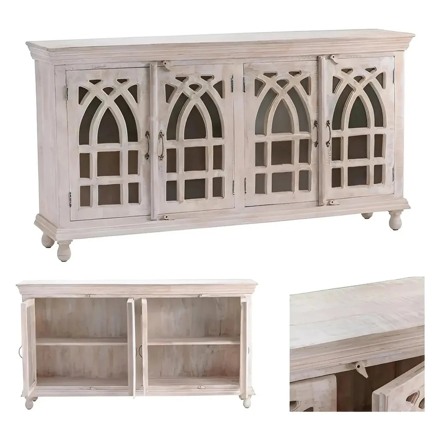 Wexford Manor Cathedral Sideboard, Buffet, or Credenza | 72 x 16 x 38 (in)