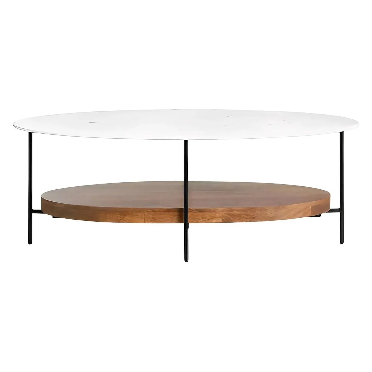 Ashmont Drive Oval Marble & Wood Cocktail or Coffee Table