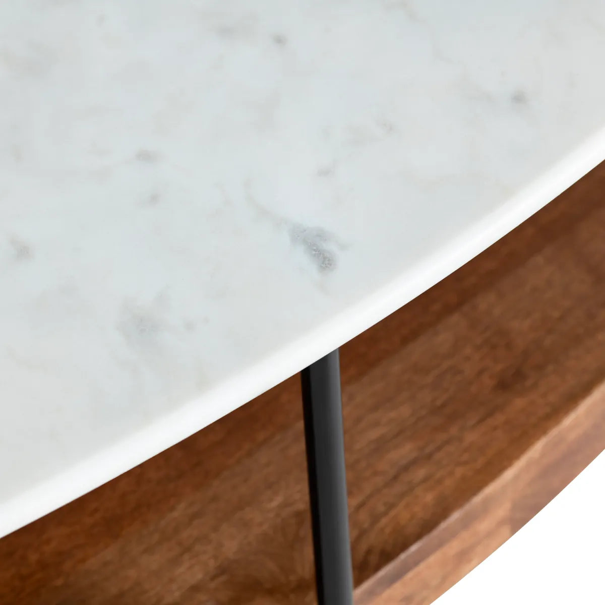 Ashmont Drive Oval Marble & Wood Cocktail or Coffee Table