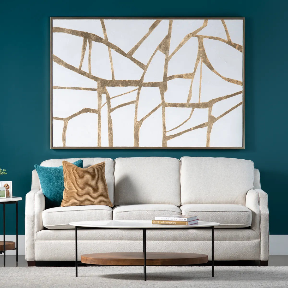 Ashmont Drive Oval Marble & Wood Cocktail or Coffee Table