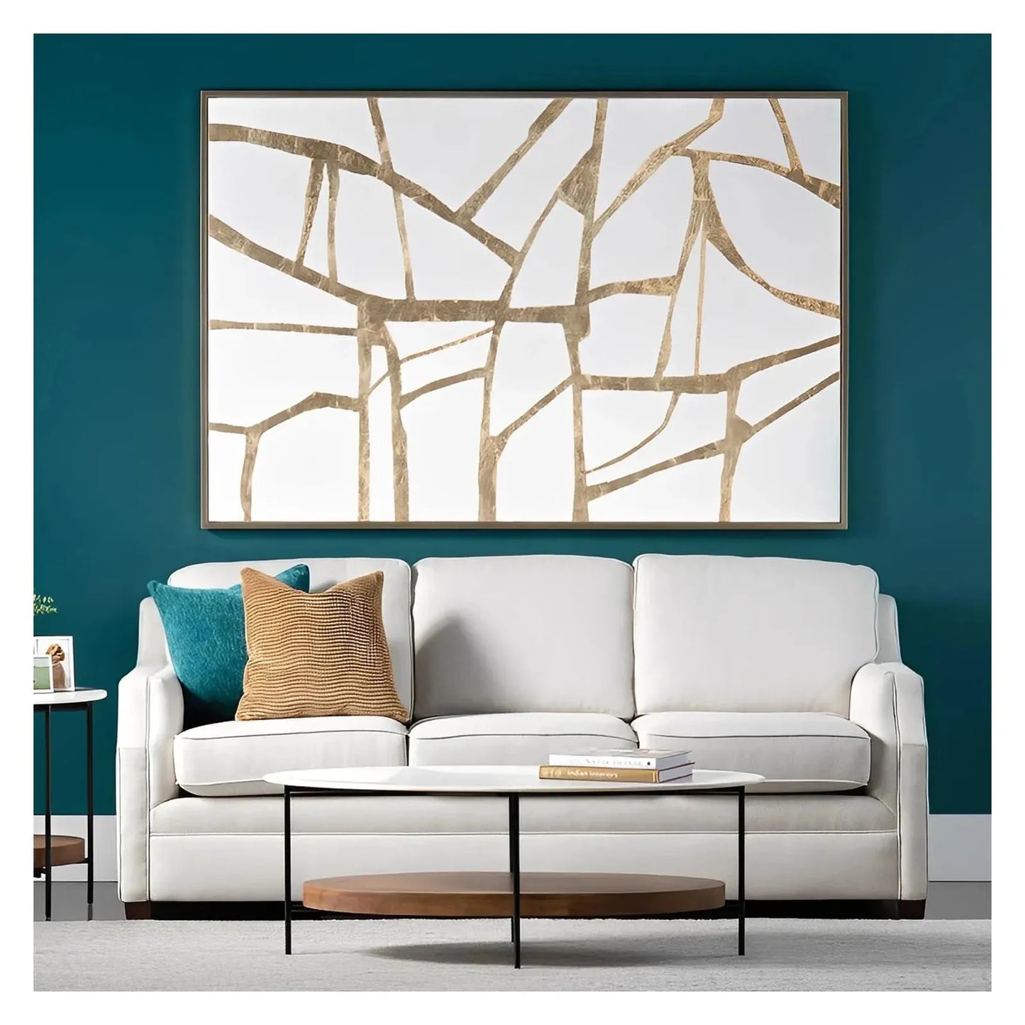 Ashmont Drive Oval Marble & Wood Cocktail or Coffee Table