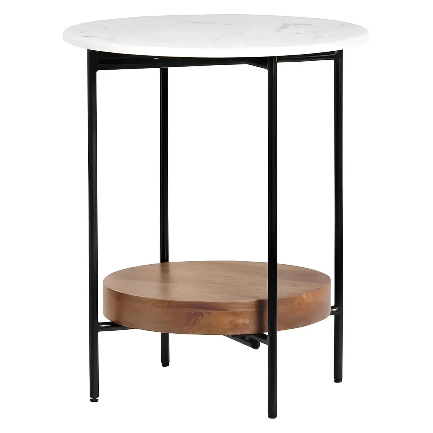 Ashmont End Table (Set of 2) - Solid Wood - Metal Frame