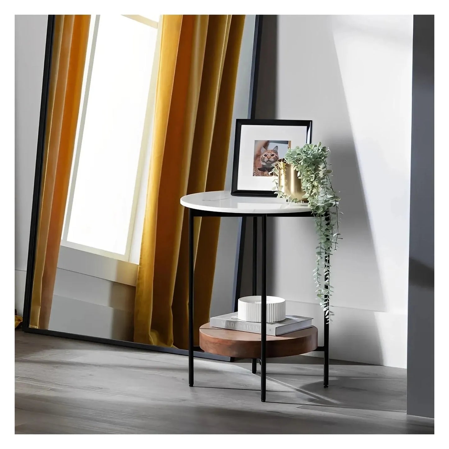 Ashmont End Table (Set of 2) - Solid Wood - Metal Frame