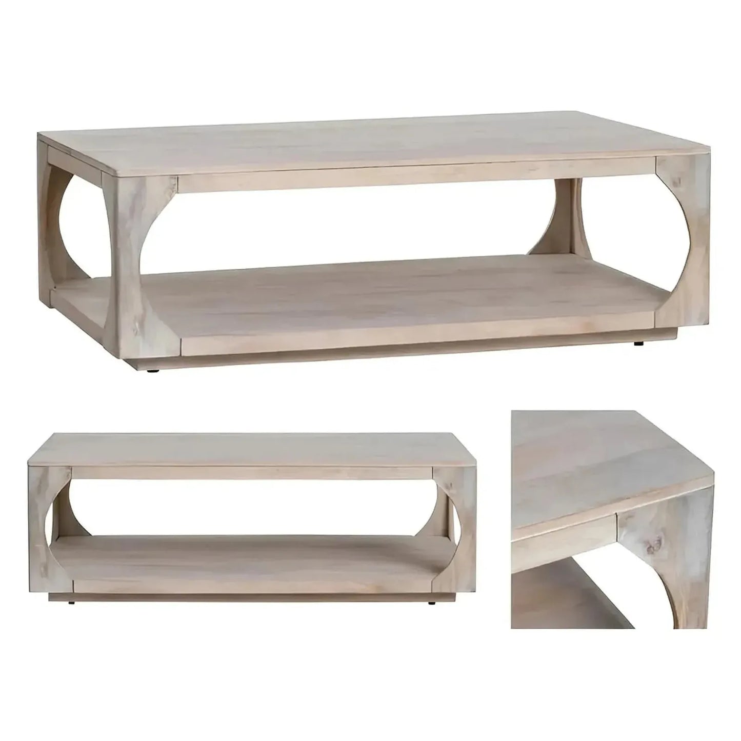 Fairfield Open-Block Rectangular Cocktail or Coffee Table