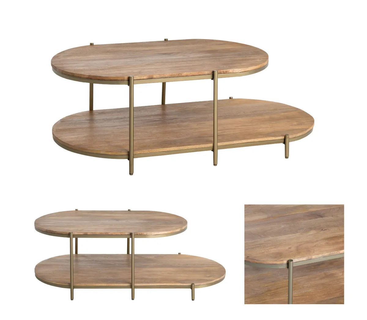 Redmond Tiered Oval Cocktail or Coffee Table
