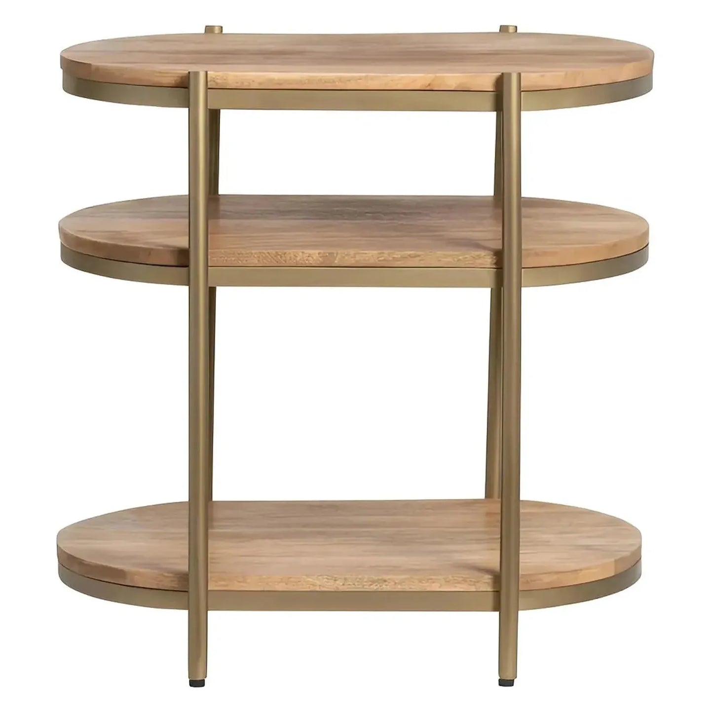 Redmond End Table (Set of 2) - Round - Solid Wood - Metal Frame - Storage