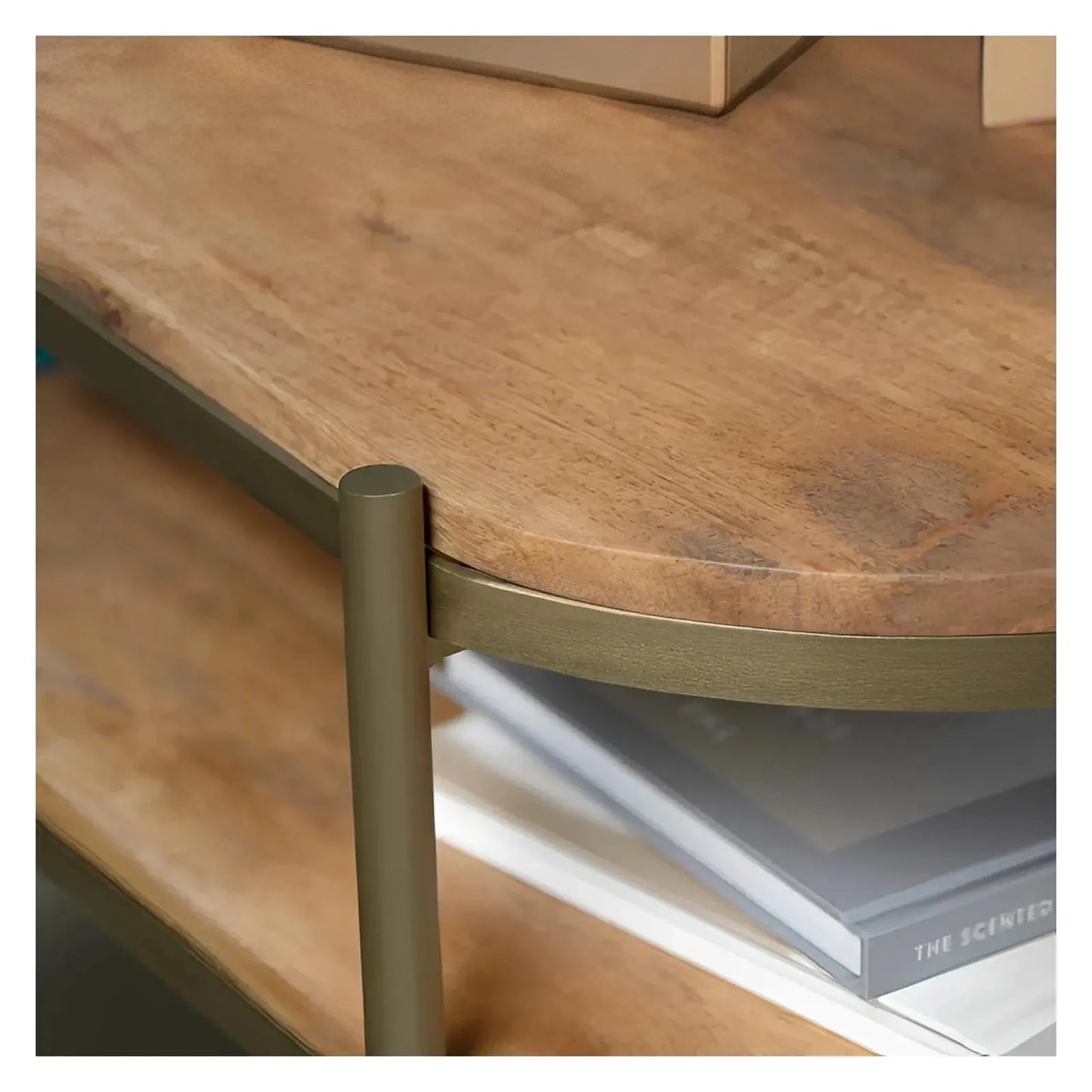 Redmond End Table (Set of 2) - Round - Solid Wood - Metal Frame - Storage