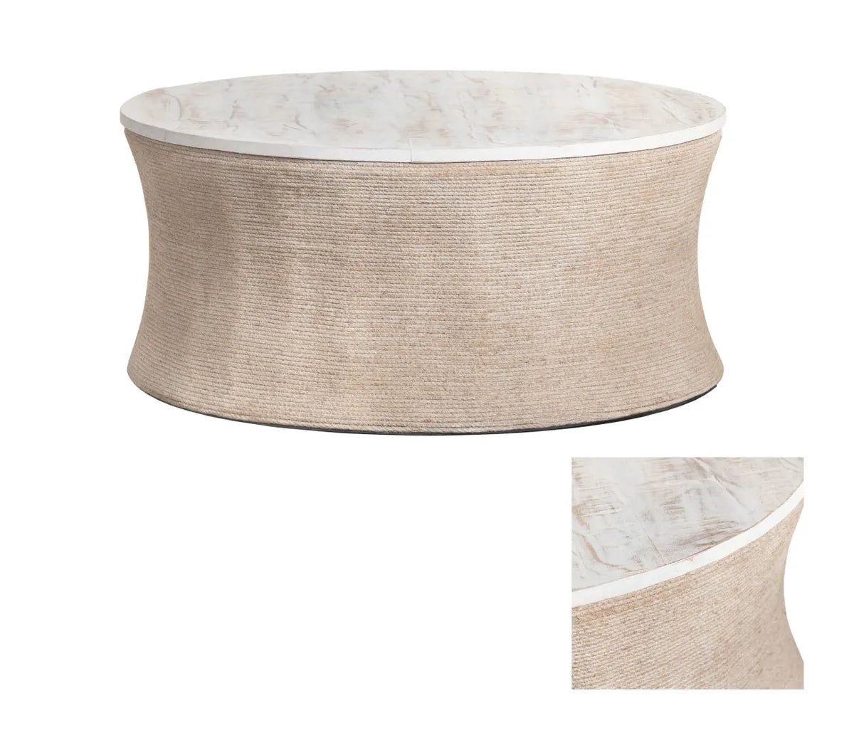 White Sand Rope-Base Cocktail or Coffee Table