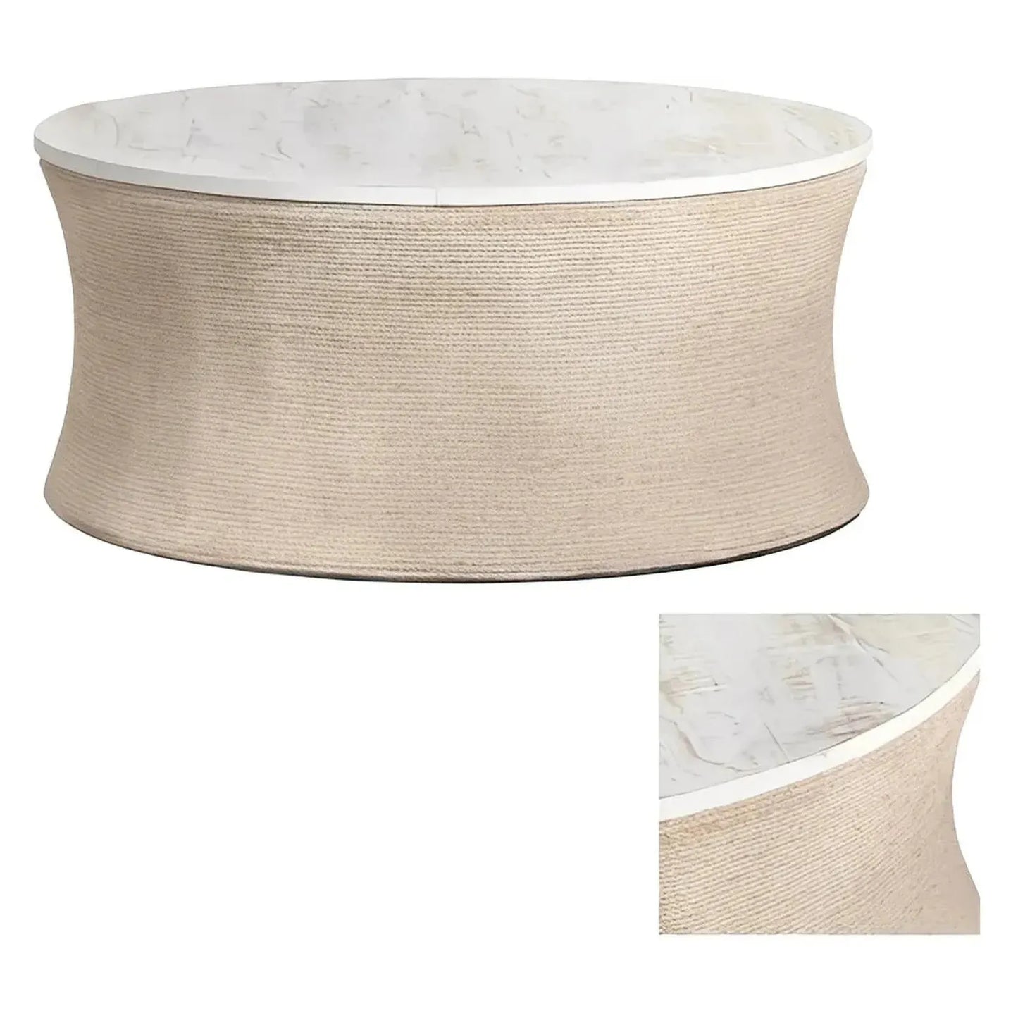 White Sand Rope-Base Cocktail or Coffee Table