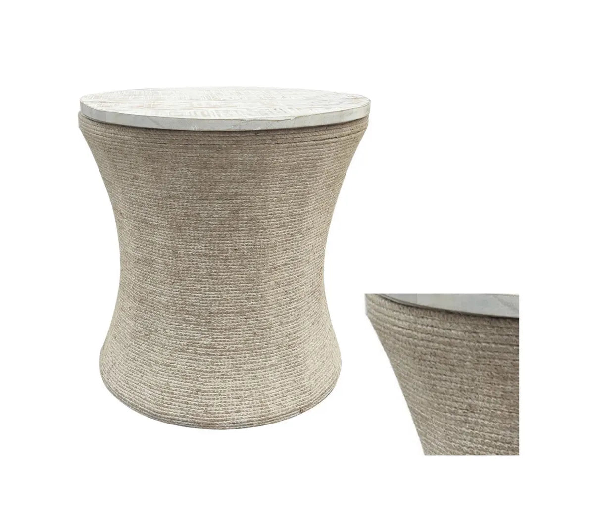White Sand End Table (Set of 2) - Solid Wood