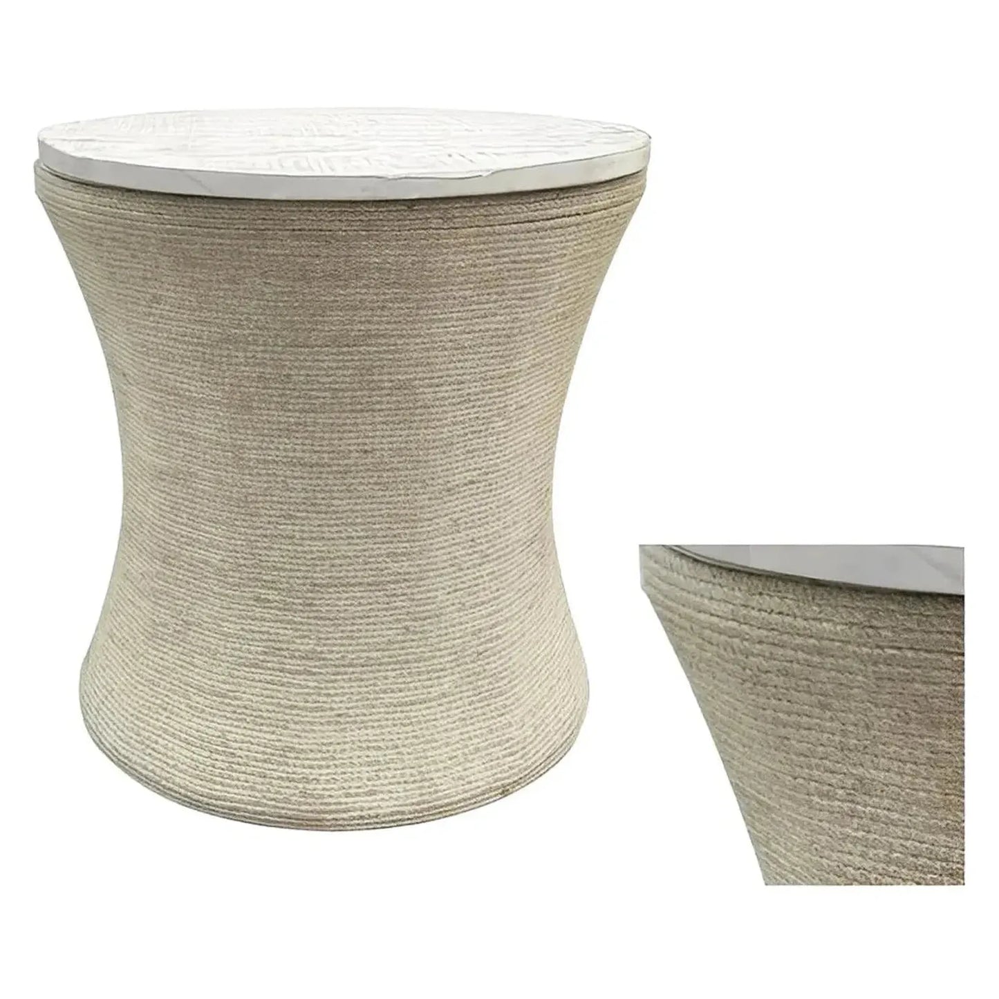 White Sand End Table (Set of 2) - Solid Wood