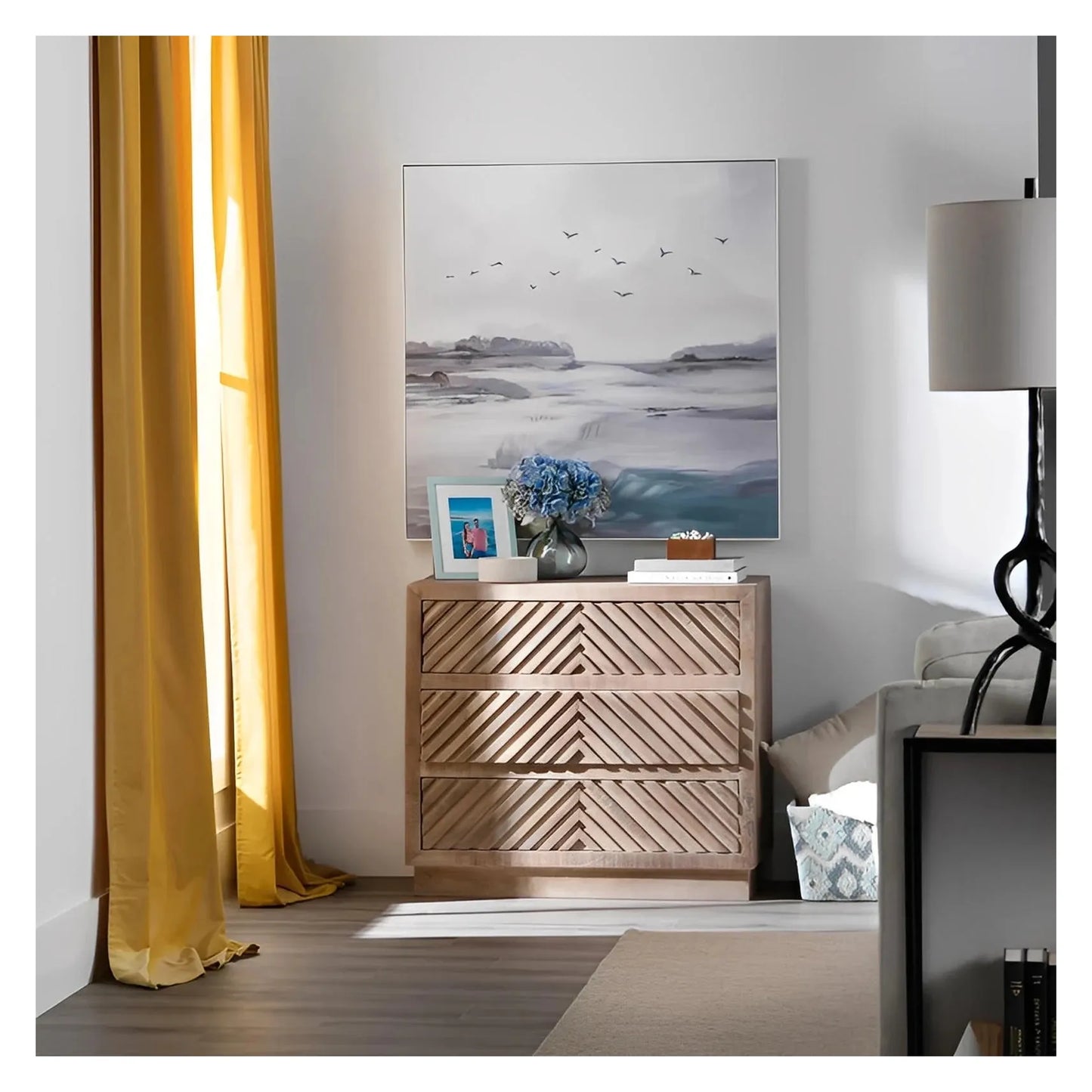 Cold Spring Stained Brown Nightstands (2-Pack), Mango Wood, Rustic, solid wood craftsmanship, distressed wood texture