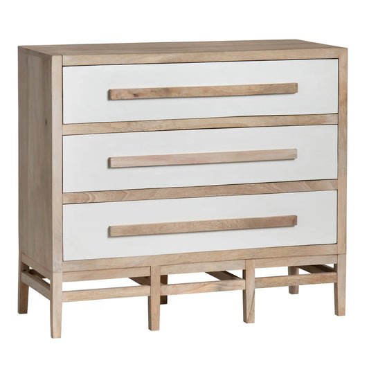 Lenox Stained White Nightstands (2-Pack), Mango Wood, Coastal, Transitional, tapered legs, solid wood craftsmanship
