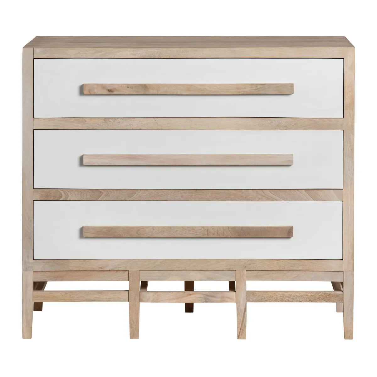 Lenox Stained White Nightstands (2-Pack), Mango Wood, Coastal, Transitional, tapered legs, solid wood craftsmanship
