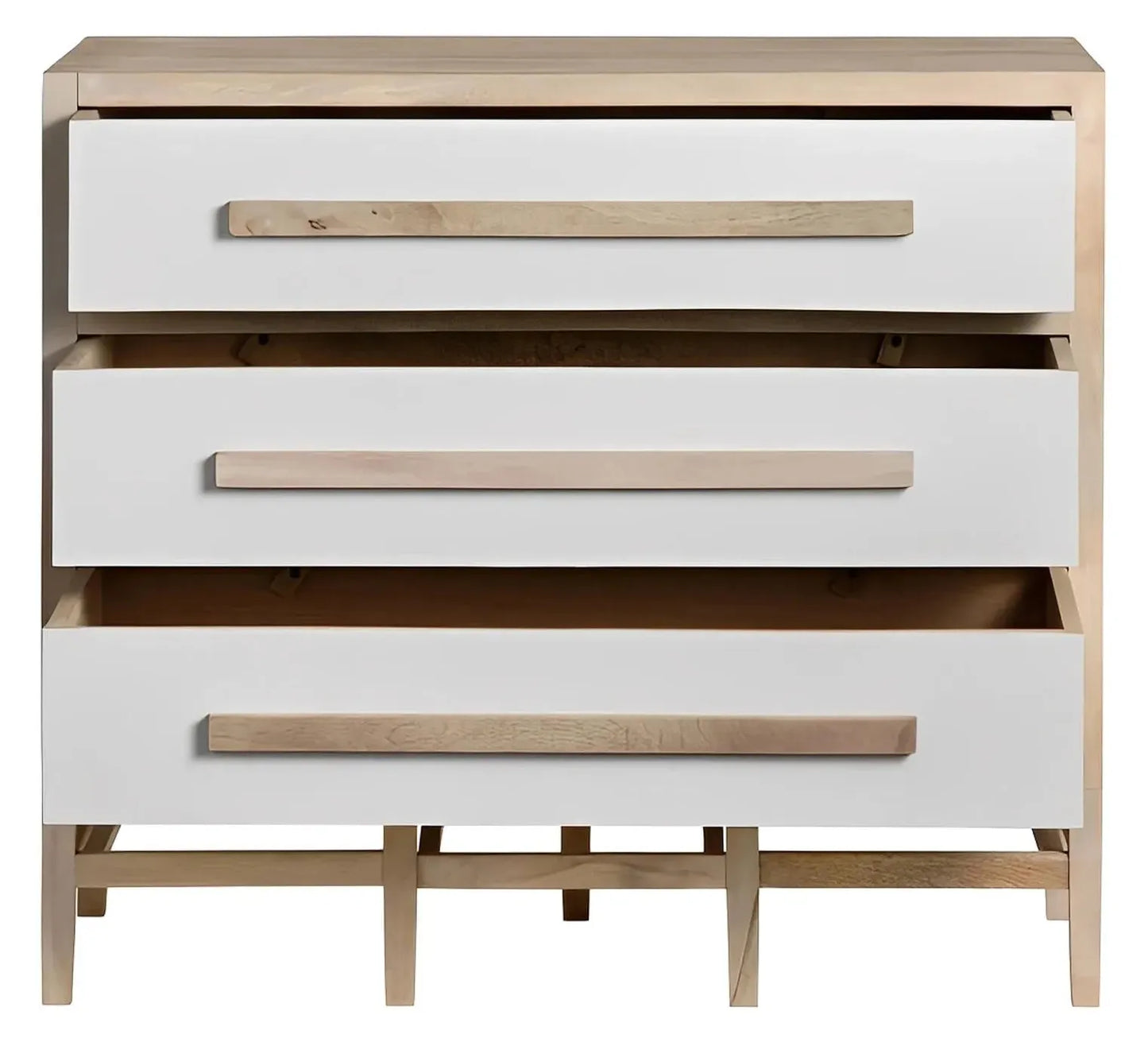 Lenox Stained White Nightstands (2-Pack), Mango Wood, Coastal, Transitional, tapered legs, solid wood craftsmanship