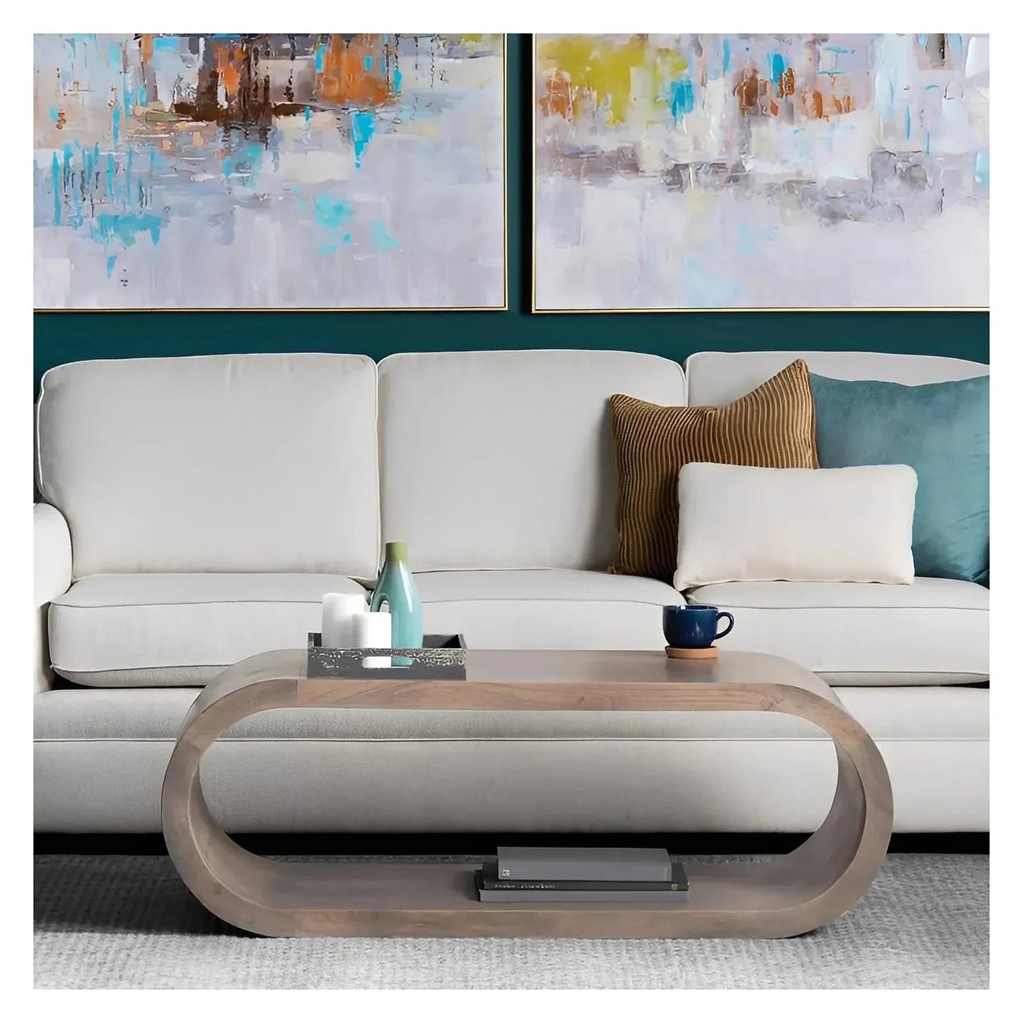 Kingstyn Curved Edge Cocktail or Coffee Table