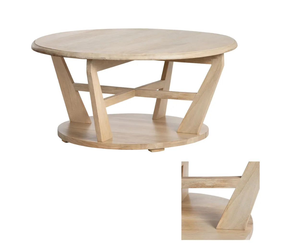 Ellery Geometric Round Cocktail or Coffee Table