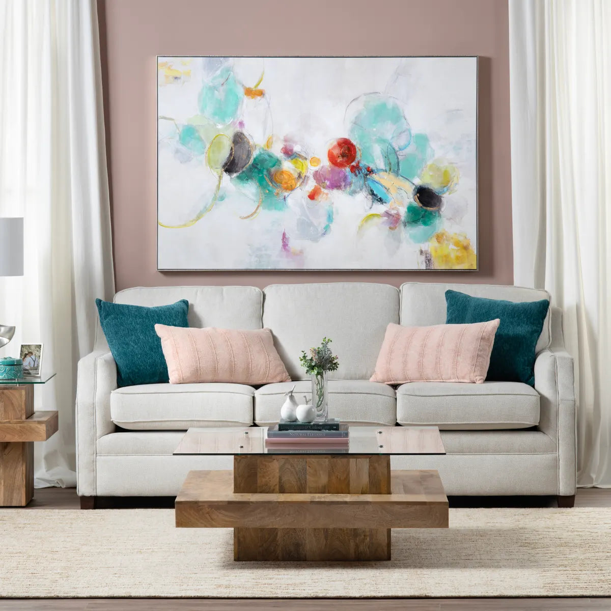 Halifax Tiered Glass & Wood Cocktail or Coffee Table