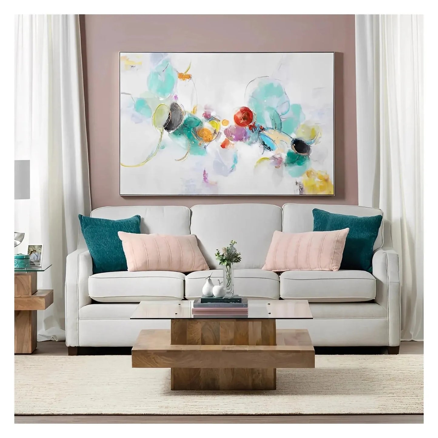 Halifax Tiered Glass & Wood Cocktail or Coffee Table