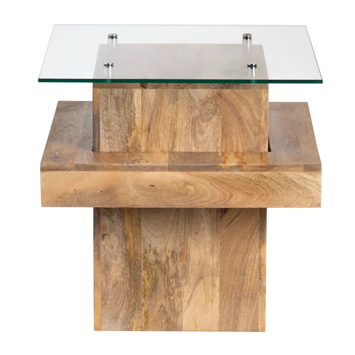 Halifax End Table (Set of 2) - Solid Wood - Glass Top