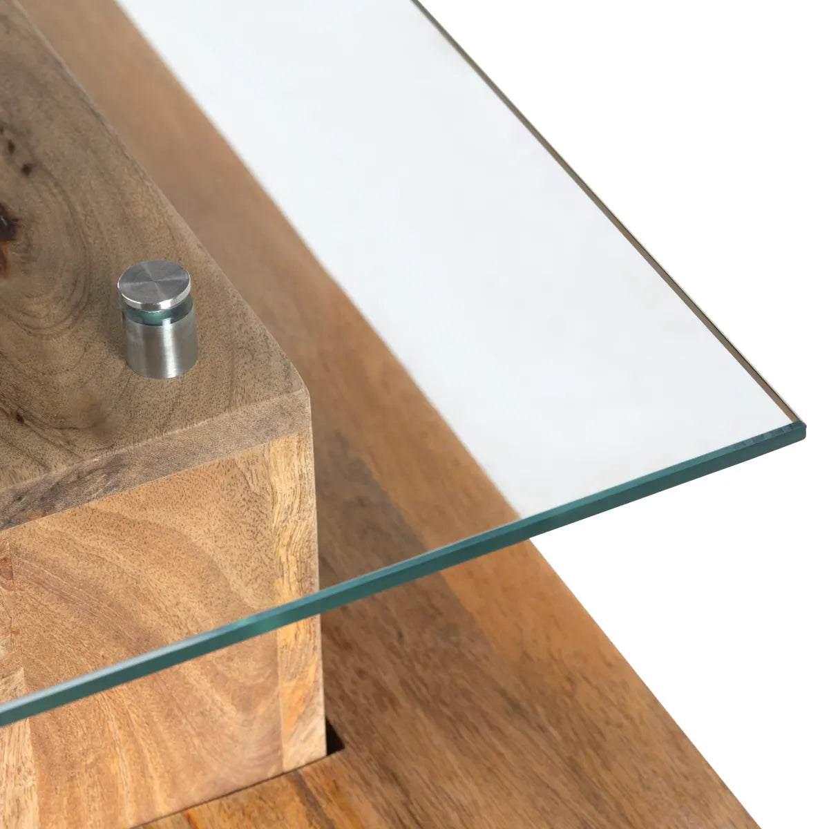 Halifax End Table (Set of 2) - Solid Wood - Glass Top