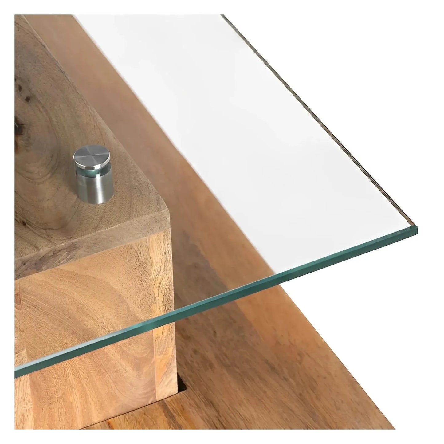 Halifax End Table (Set of 2) - Solid Wood - Glass Top