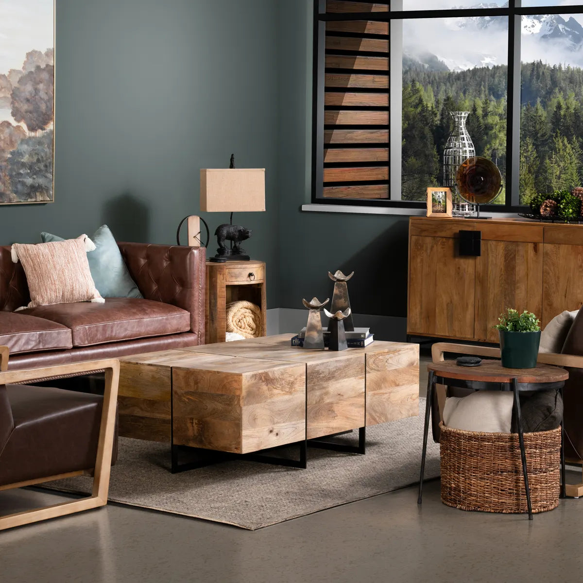Westglen Block & Iron Cocktail or Coffee Table