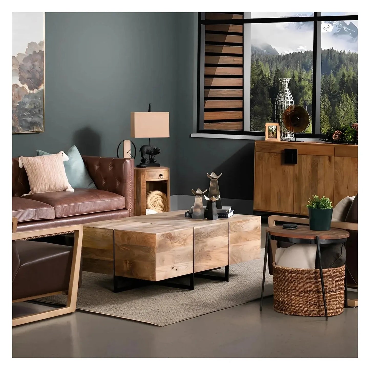 Westglen Block & Iron Cocktail or Coffee Table