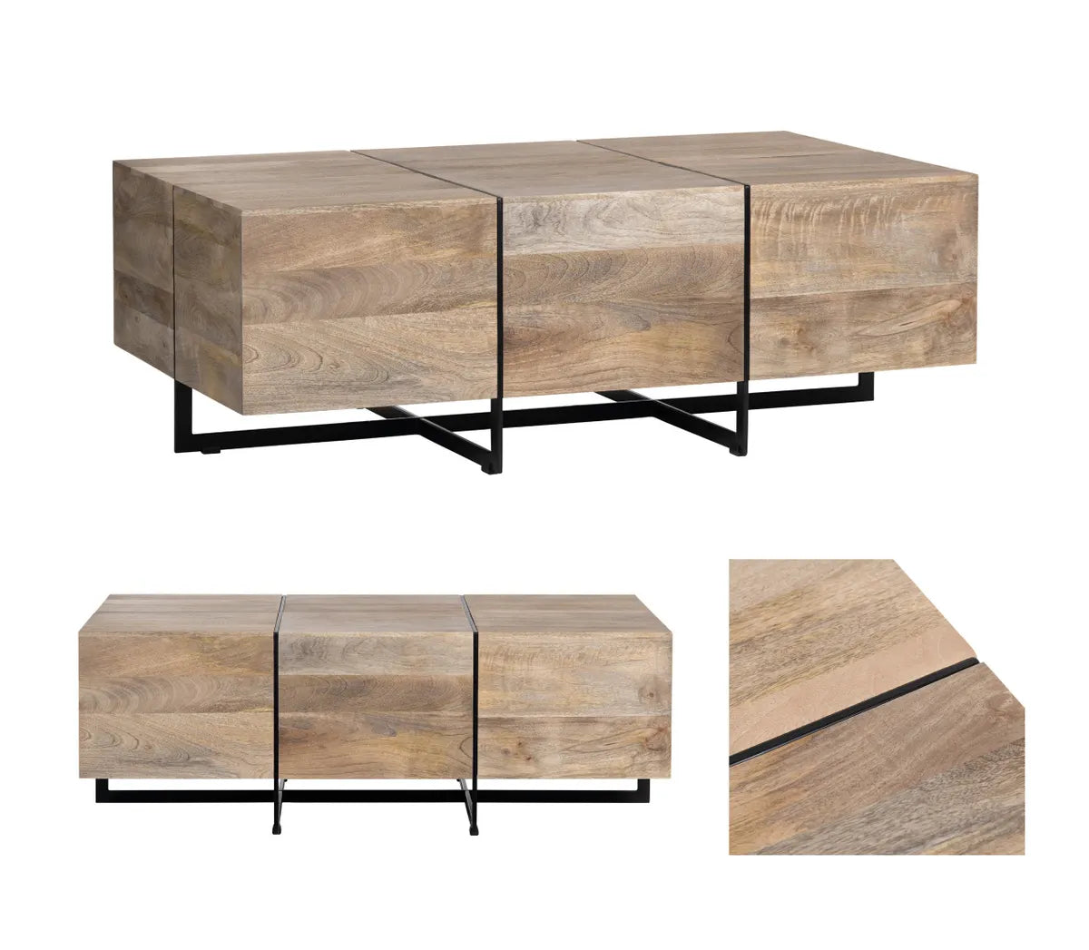 Westglen Block & Iron Cocktail or Coffee Table