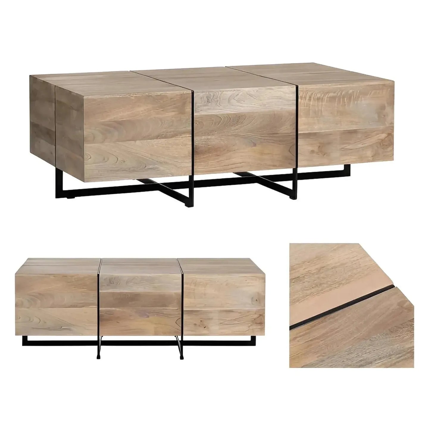 Westglen Block & Iron Cocktail or Coffee Table