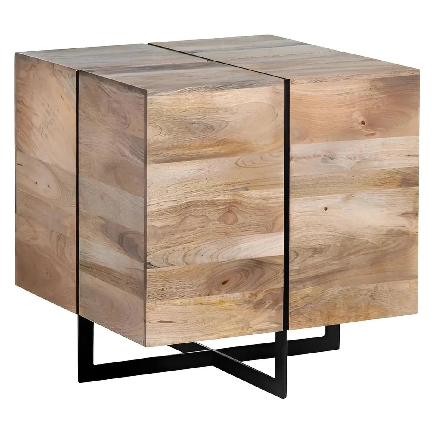 Norwood End Table (Set of 2) - Solid Wood - Metal Frame