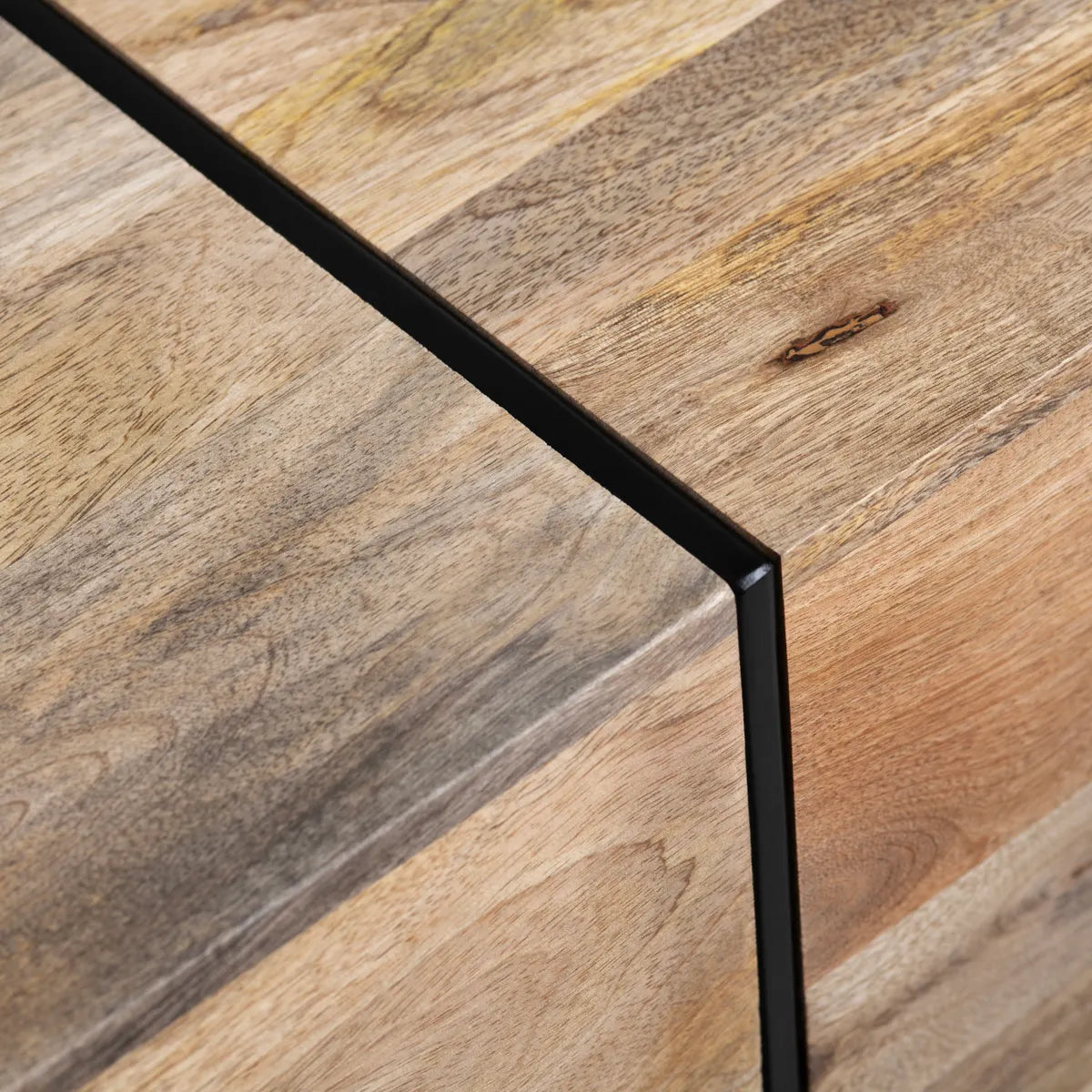 Norwood End Table (Set of 2) - Solid Wood - Metal Frame
