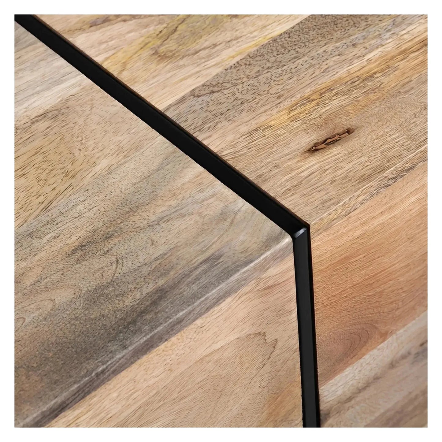 Norwood End Table (Set of 2) - Solid Wood - Metal Frame