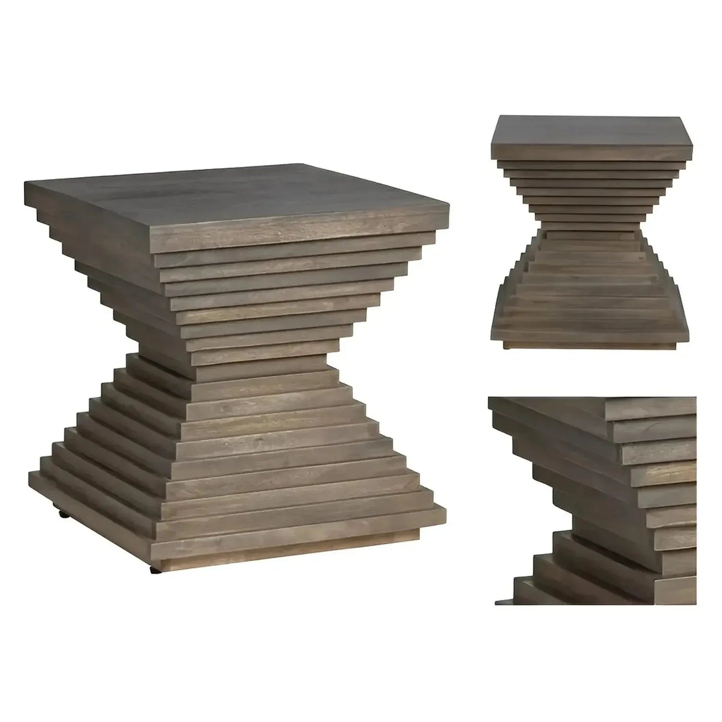 Covington End Table (Set of 2) - Square - Solid Wood - Glass Top