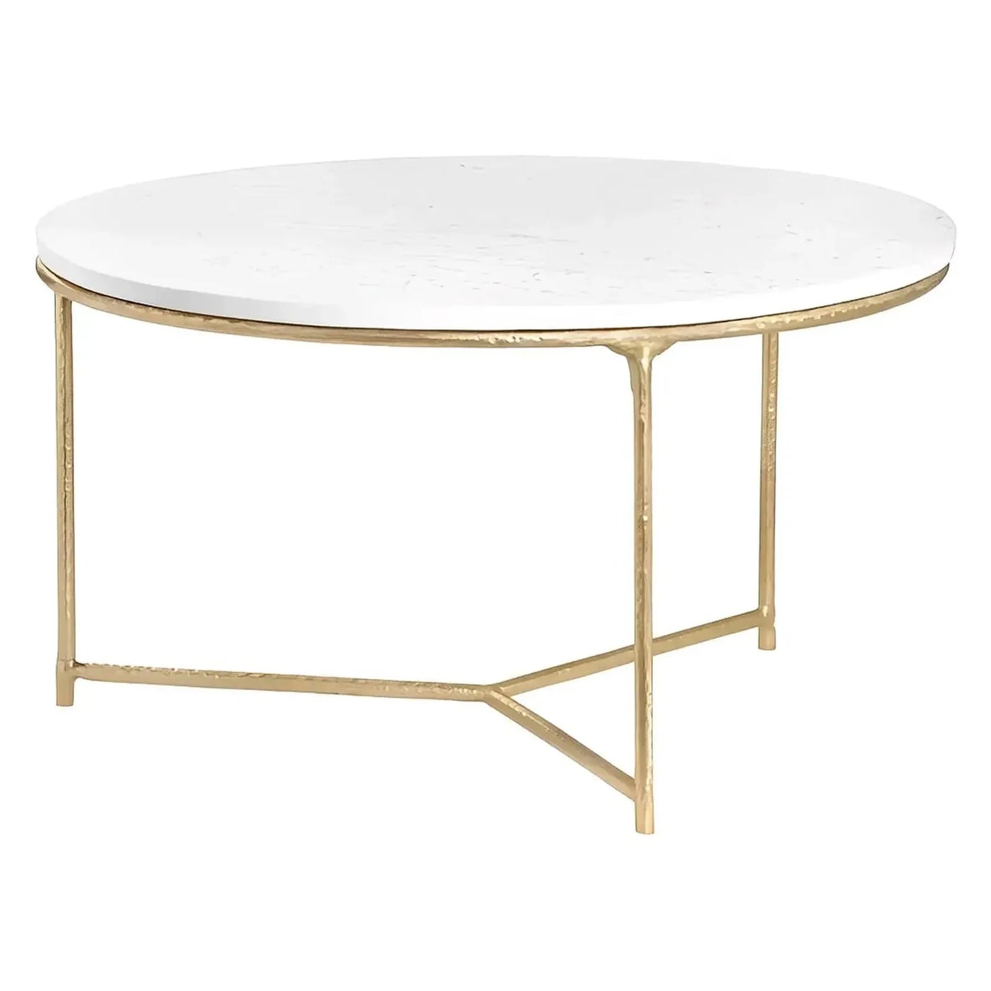 Briarwood Round Marble & Brass Cocktail or Coffee Table