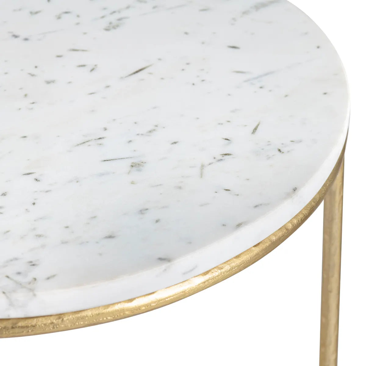 Friarwood End Table (Set of 2) - Round - Solid Wood - Metal Frame - Marble Top
