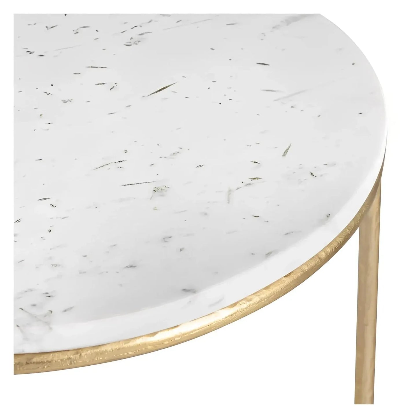 Friarwood End Table (Set of 2) - Round - Solid Wood - Metal Frame - Marble Top