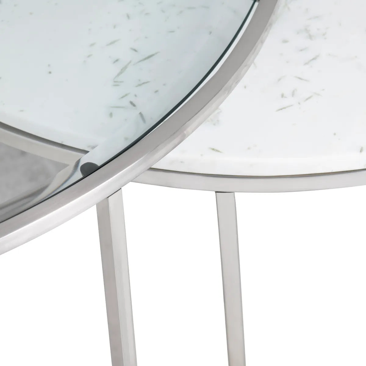 Mayfriar Nesting Glass & Marble Cocktail or Coffee Tables (2-Tables)