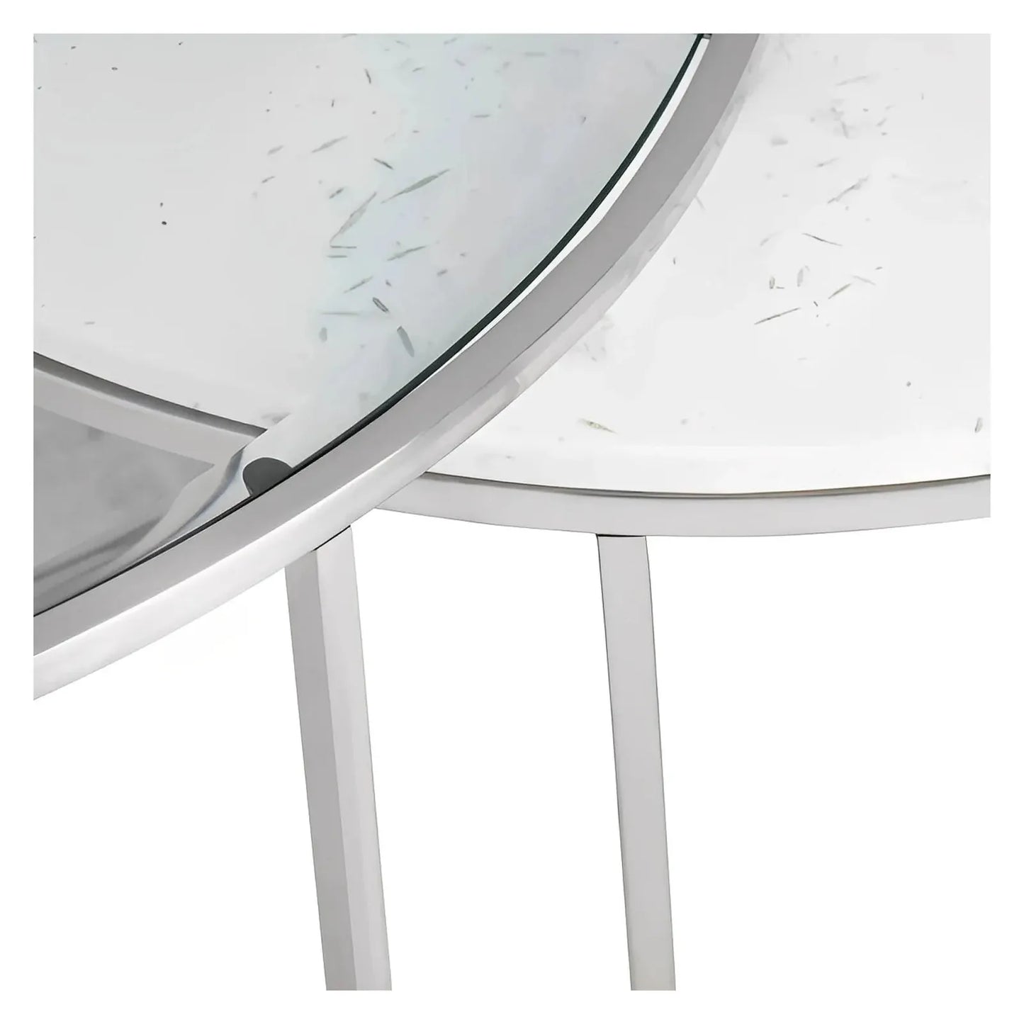 Mayfriar Nesting Glass & Marble Cocktail or Coffee Tables (2-Tables)