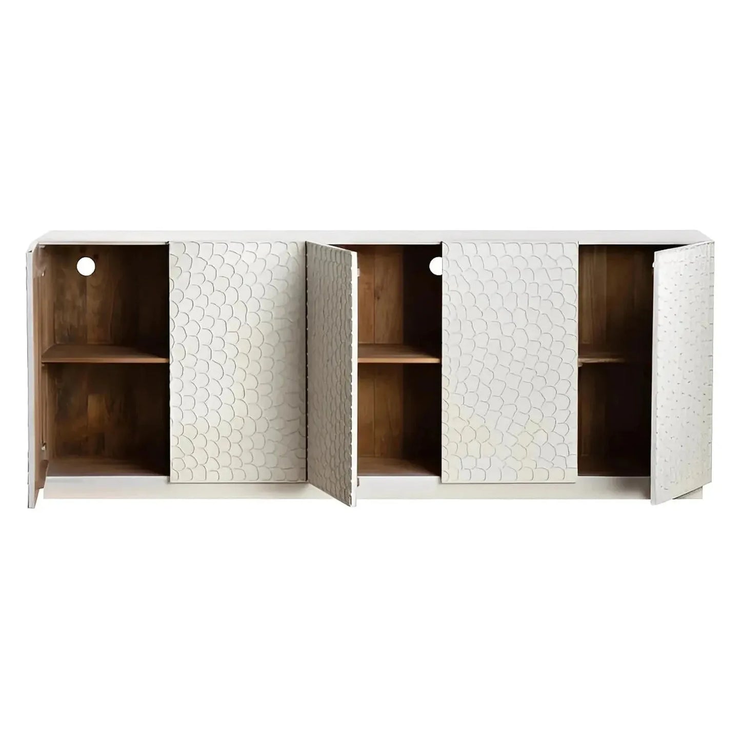 Upton Hollow Five-Door Sideboard - White - Coastal