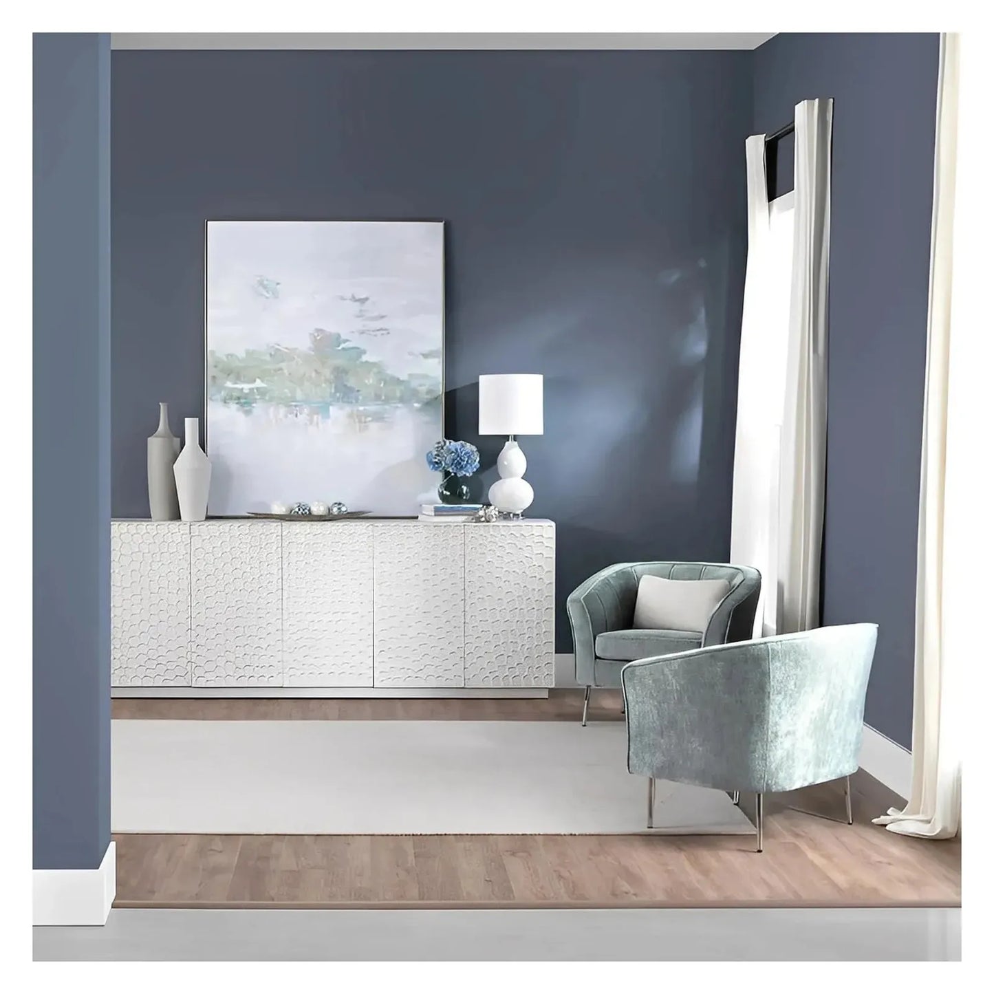 Upton Hollow Five-Door Sideboard - White - Coastal