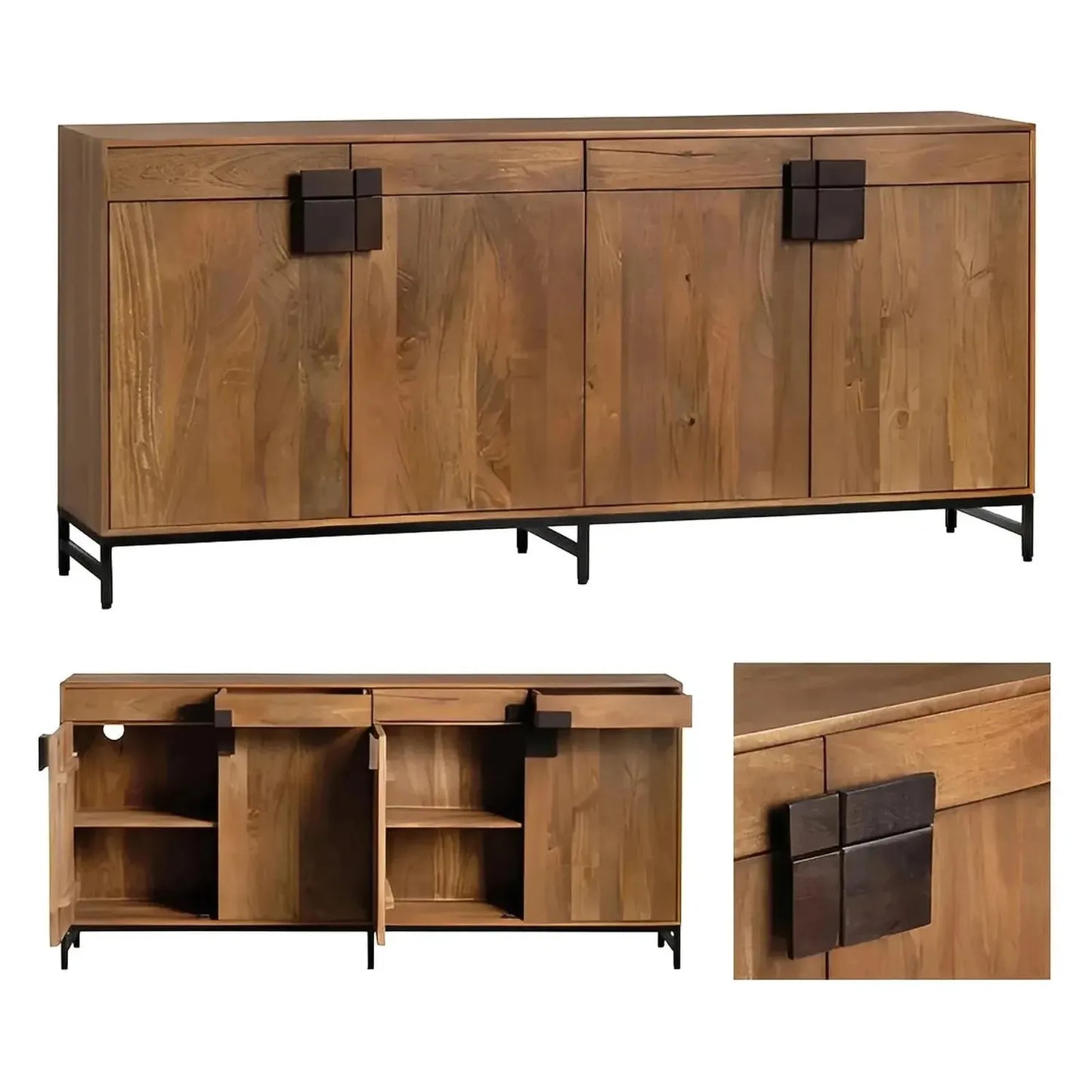 Arlington 4-door, 4-drawer Media Credenza | 76 x 16 x 34 (in)