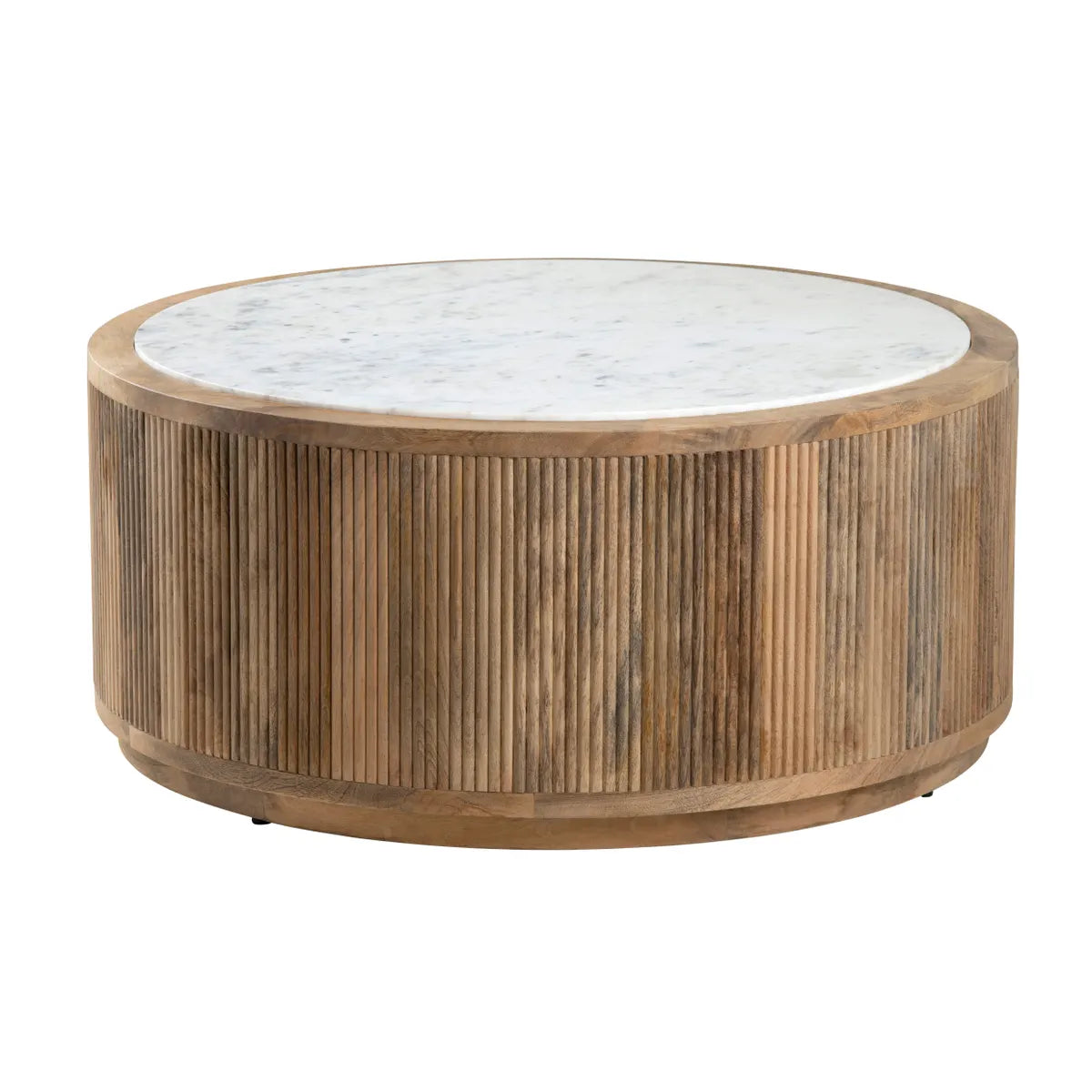 Cranbrook Fluted Marble Round Cocktail or Coffee Table