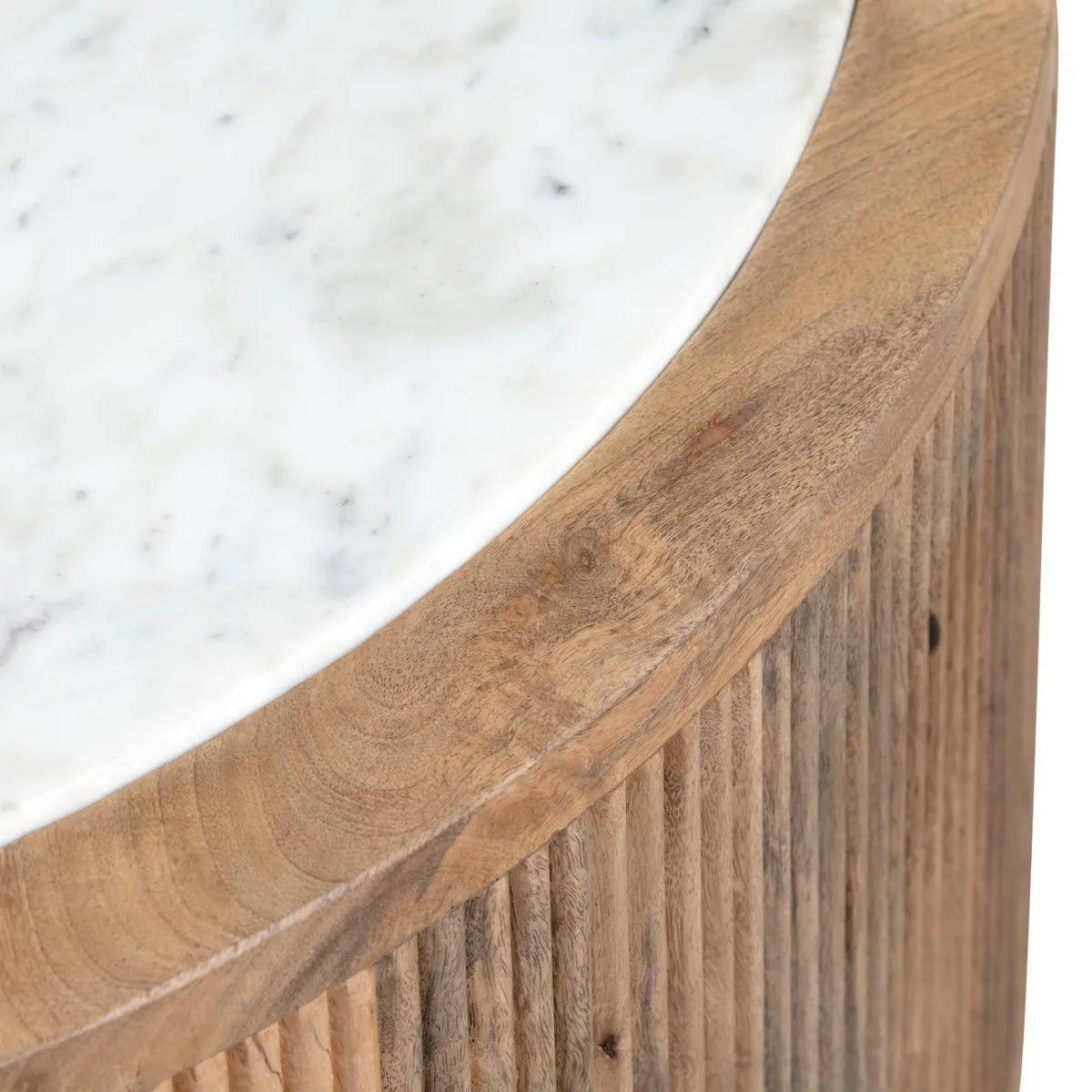 Cranbrook Fluted Marble Round Cocktail or Coffee Table