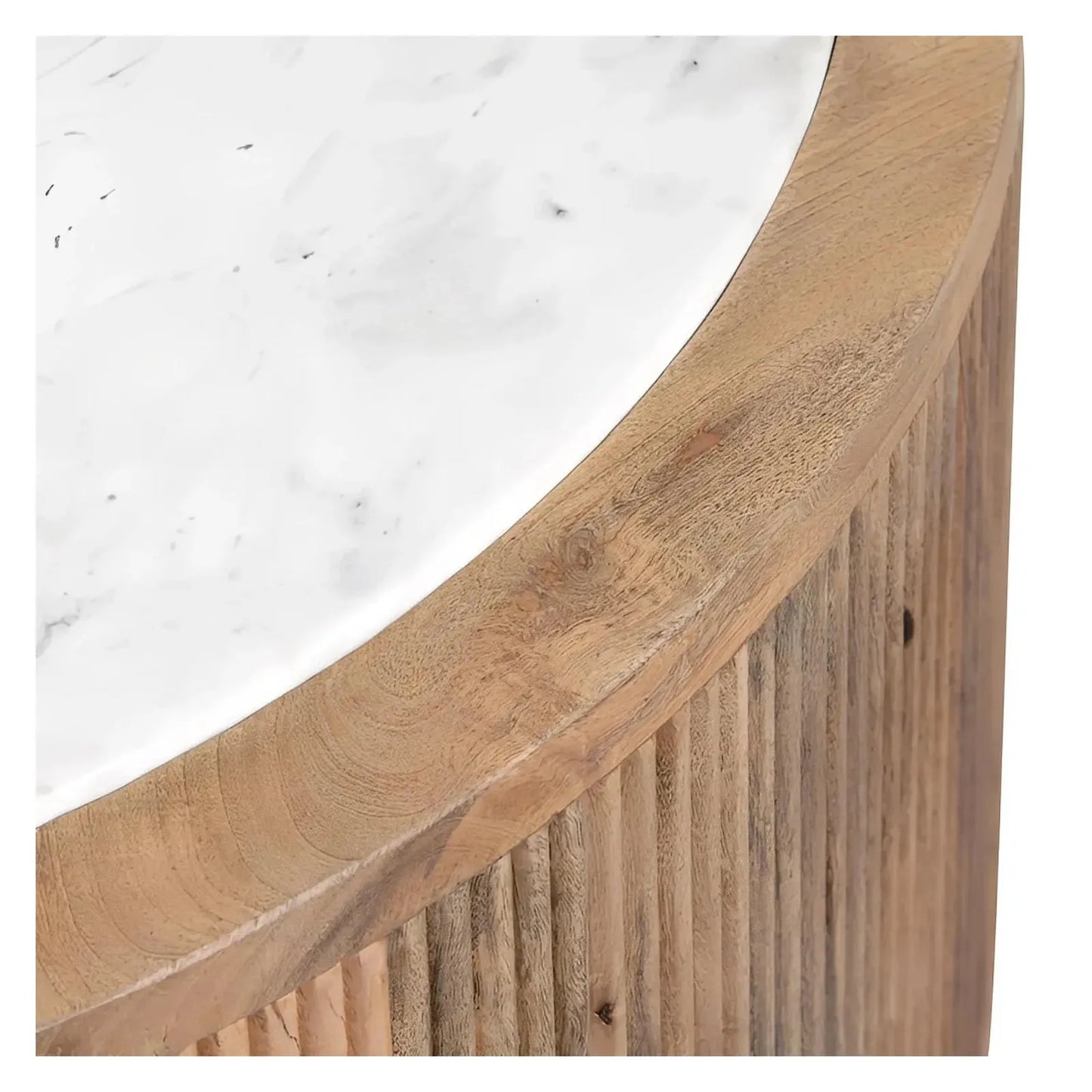 Cranbrook Fluted Marble Round Cocktail or Coffee Table