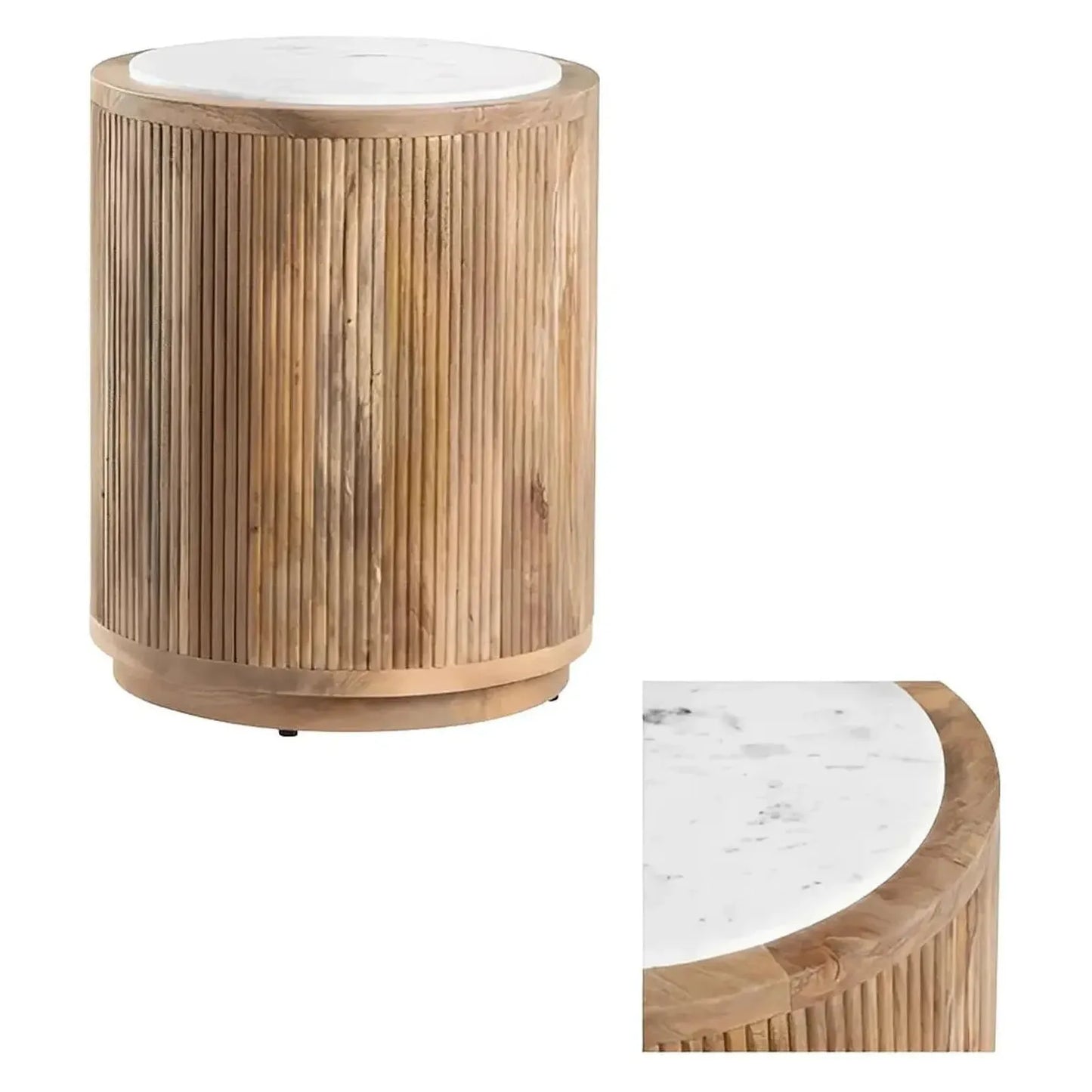 Cranbrook End Table (Set of 2) - Solid Wood - Marble Top