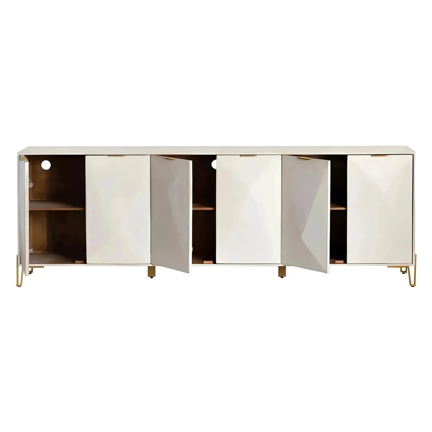 Westerdale Six-Door Sideboard - White - Contemporary, Transitional