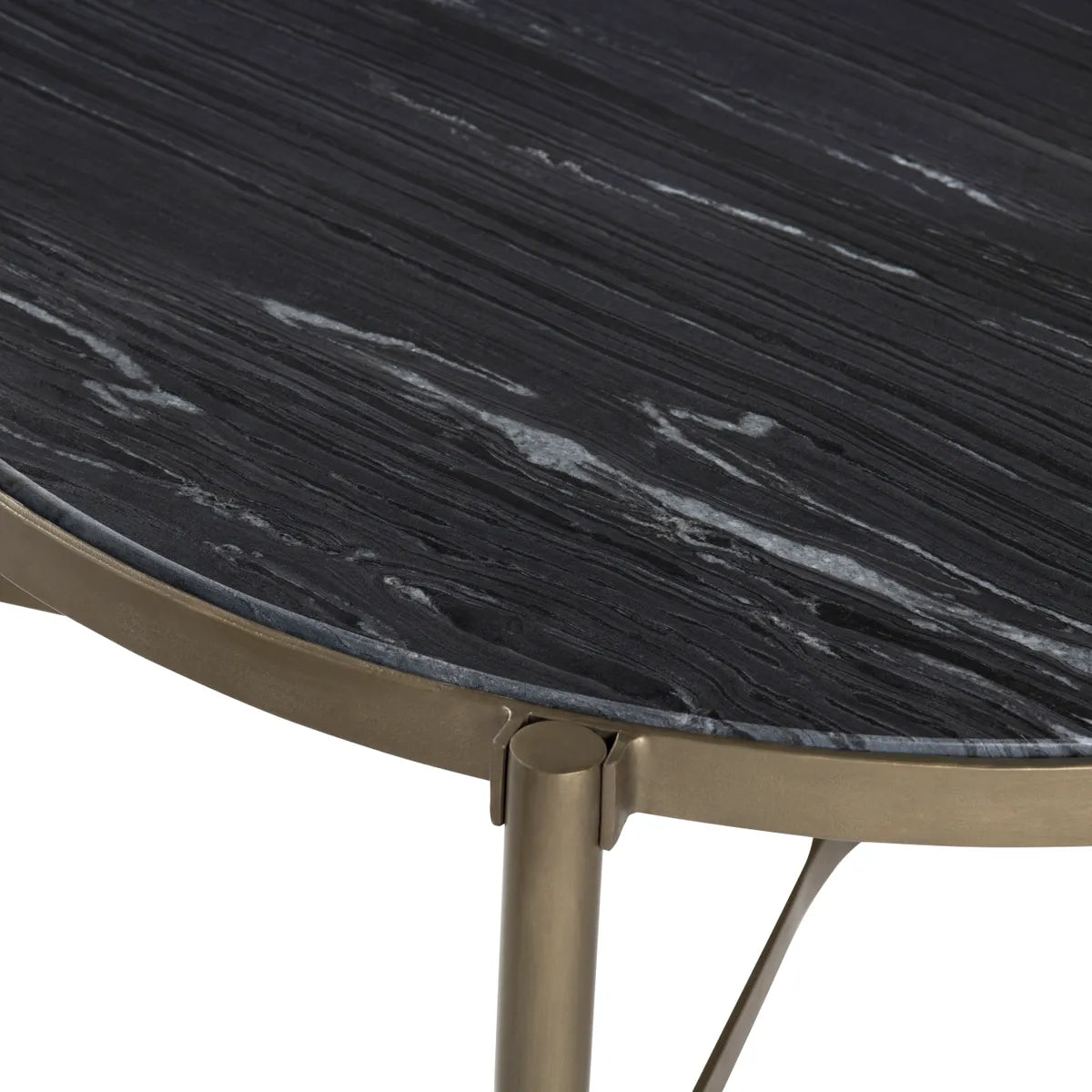 Somerset Black Marble Round Cocktail or Coffee Table