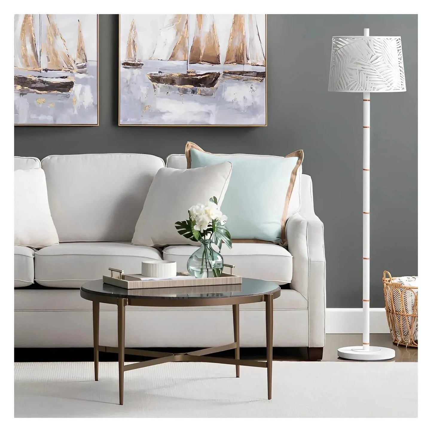 Somerset Black Marble Round Cocktail or Coffee Table