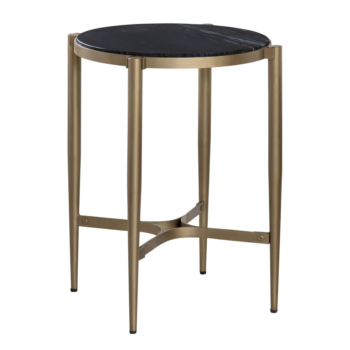 Somerset End Table (Set of 2) - Round - Metal Frame - Marble Top